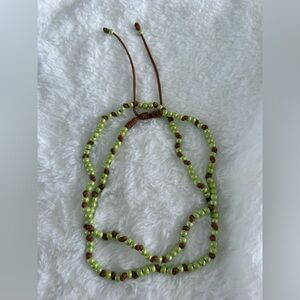 Green and Brown Beaded Necklace